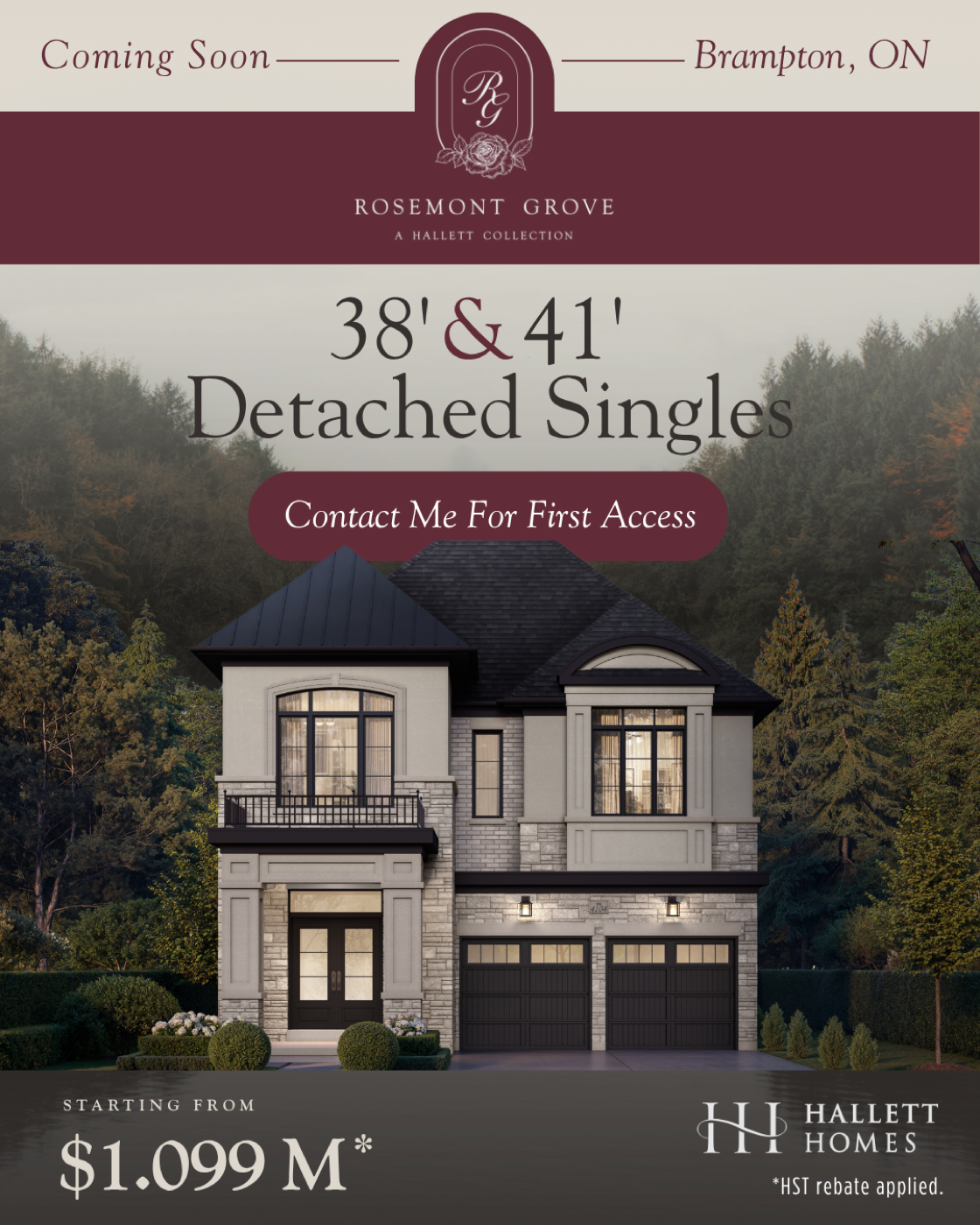 38' Detached Singles — 3-6 beds, 2.5-5.5 baths, 2,300-3,000 sq ft at Rosemont Grove, Brampton
