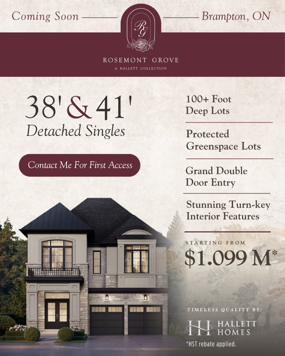 41' Detached Singles — 4-7 beds, 3.5-6.5 baths, 2,950-3,550 sq ft at Rosemont Grove, Brampton