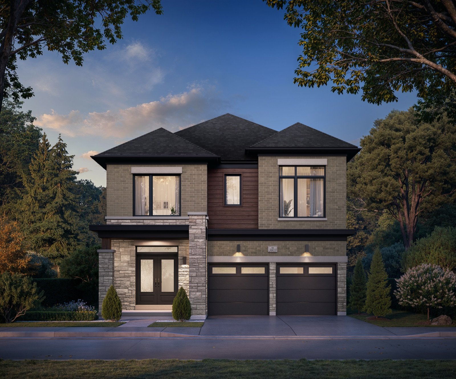 38' Detached Single Elevation C — Rosemont Grove by Hallett Homes